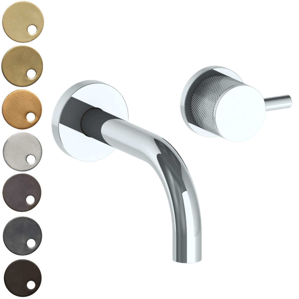 The Watermark Collection Basin Taps Polished Chrome The Watermark Collection Titanium Wall Mounted 2 Hole Basin Set with 142mm Spout