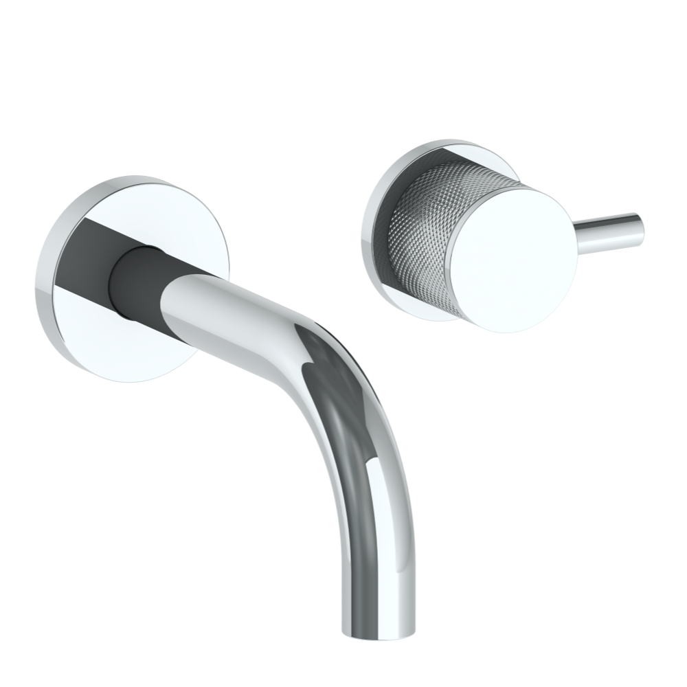The Watermark Collection Basin Taps Polished Chrome The Watermark Collection Titanium Wall Mounted 2 Hole Basin Set with 142mm Spout