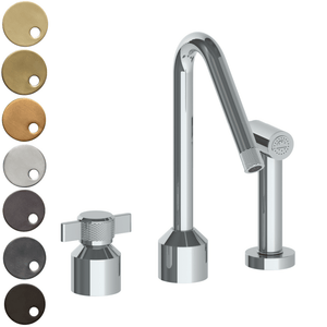 The Watermark Collection Kitchen Taps Polished Chrome The Watermark Collection Urbane 2 Hole Kitchen Set with Angled Spout & Separate Pull Out Rinse Spray | Cooper Handle