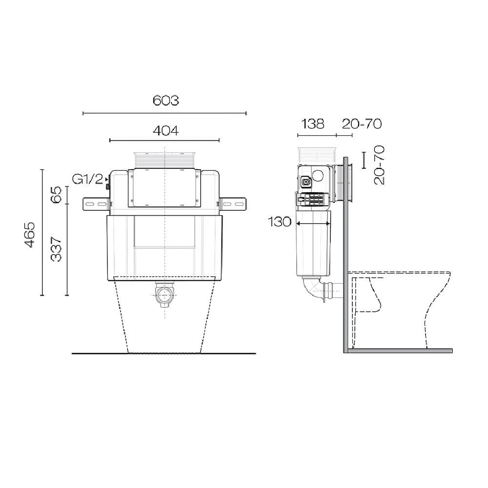 Plumbline In-Wall Cistern Speedo S30 Low Height Inwall Cistern