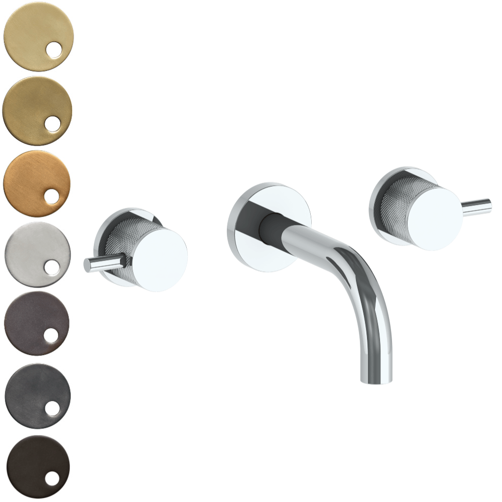 The Watermark Collection Basin Taps Polished Chrome The Watermark Collection Titanium Wall Mounted 3 Hole Basin Set with 142mm Spout