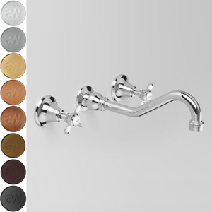 Astra Walker Basin Taps Astra Walker Olde English Wall Set with 255mm Spout