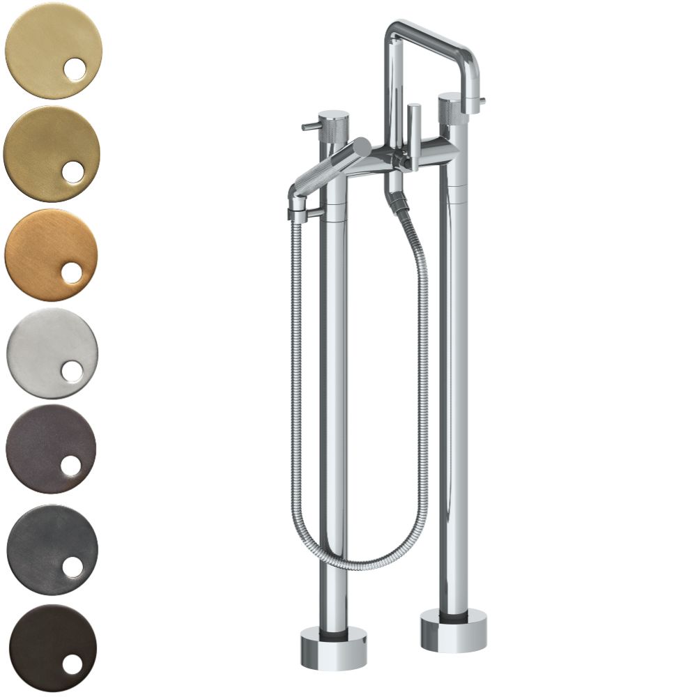 The Watermark Collection Freestanding Bath Fillers Polished Chrome The Watermark Collection Titanium Freestanding Bath Set with Slimline Hand Shower & Square Spout