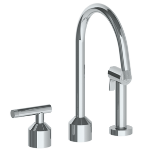 The Watermark Collection Kitchen Taps Polished Chrome The Watermark Collection Urbane 2 Hole Kitchen Set with Swan Spout & Separate Pull Out Rinse Spray | Astor Handle