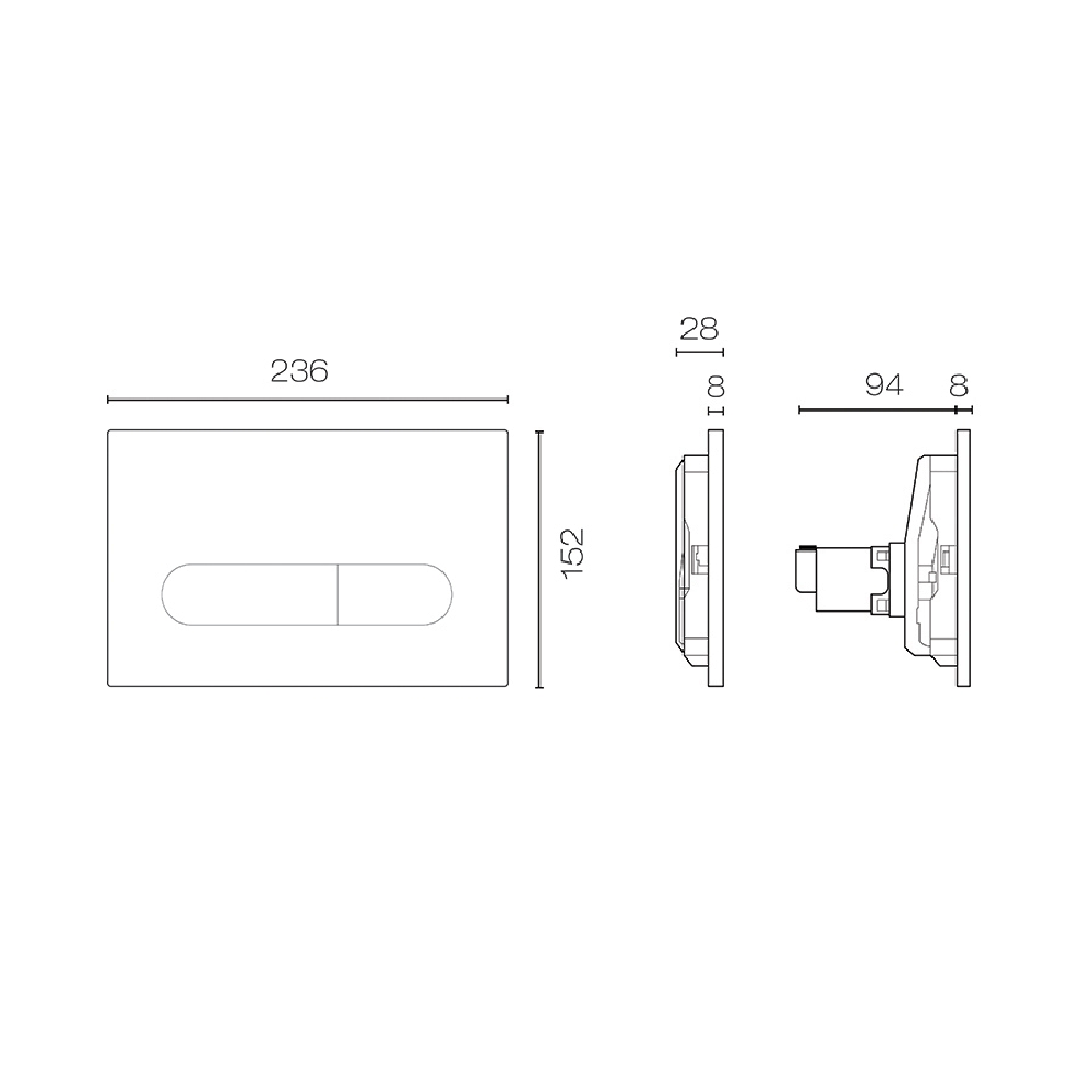 Plumbline Flush Plate Speedo Como Flush Panel | Gunmetal