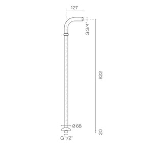 Plumbline Bath Taps Nicolazzi Regal Floor Mount Leg Set for Bath/Shower Mixer