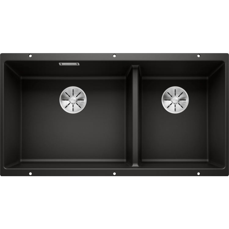 Blanco Kitchen Sinks - Granite Blanco Silgranit Subline 480/320-U Double Sink | Black