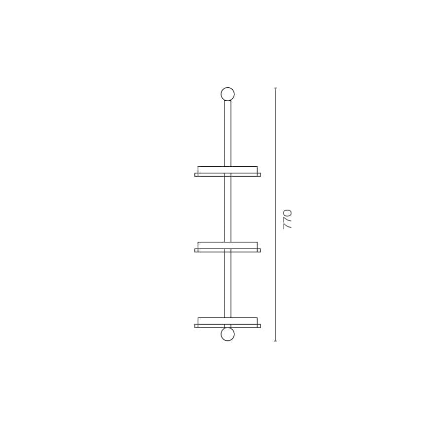 Plumbline Bathroom Accessories Progetto 3 Tier Shower Caddy | Matte Black