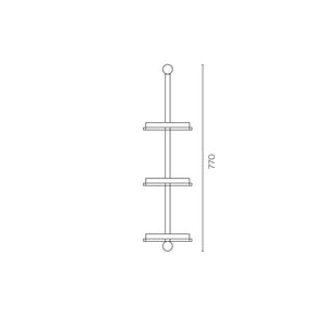 Plumbline Bathroom Accessories Progetto 3 Tier Shower Caddy | Matte Black