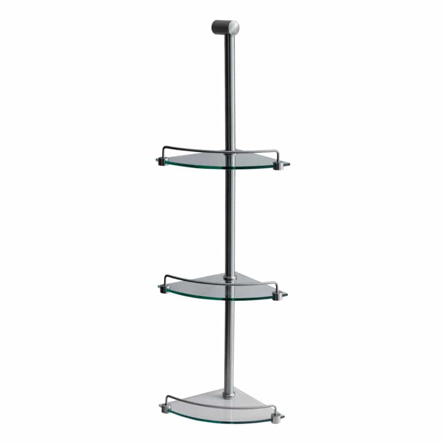 Plumbline Bathroom Accessories Progetto 3 Tier Shower Caddy | Brushed Nickel