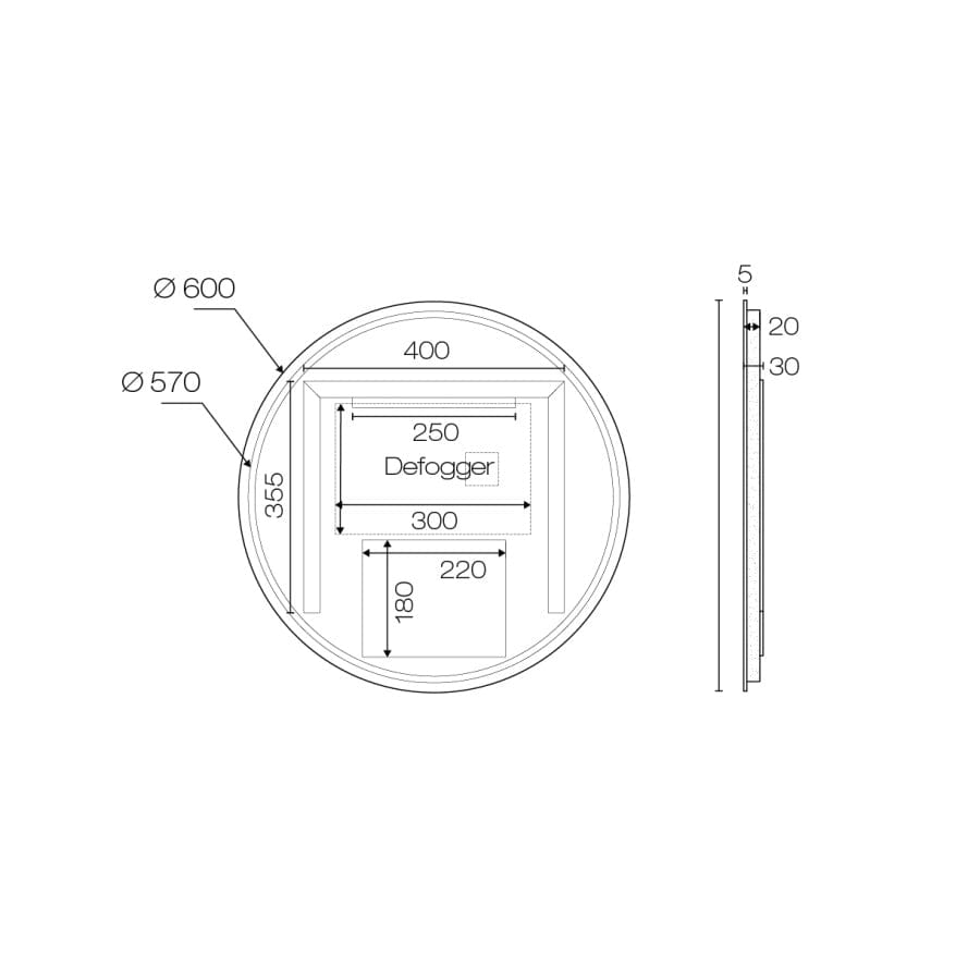 Progetto Mirrors Galaxy 600 Round LED Backlit Mirror