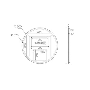 Progetto Mirrors Galaxy 600 Round LED Backlit Mirror