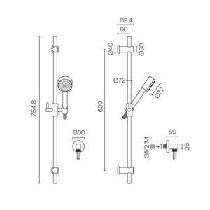 Plumbline Showers Nicolazzi Arena Slide Shower