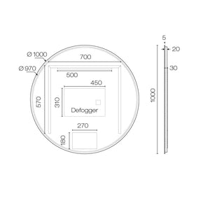 Progetto Mirrors Galaxy 1000 Round LED Backlit Mirror