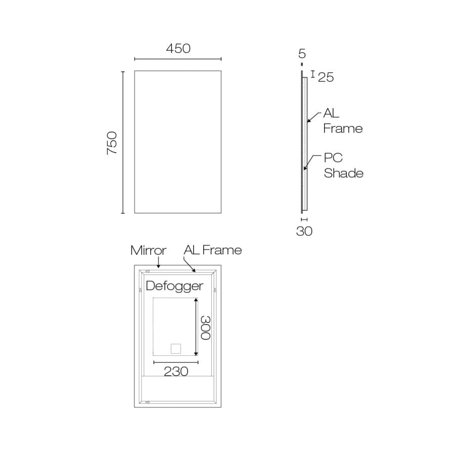 Progetto Mirrors Galaxy 450 Rectangle LED Backlit Mirror