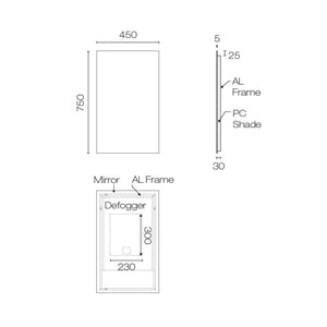 Progetto Mirrors Galaxy 450 Rectangle LED Backlit Mirror