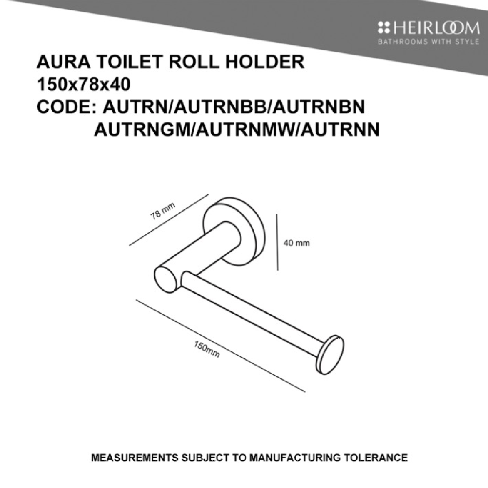 Heirloom Toilet Roll Holders Heirloom Aura Toilet Roll Holder | Black