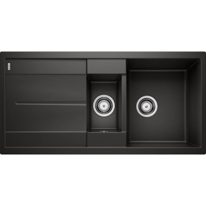 Blanco Kitchen Sinks - Granite Blanco Silgranit Metra 6 S Double Sink with Drainer | Black