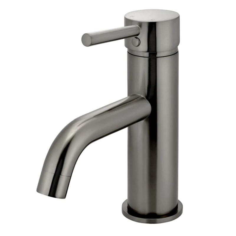 Meir Basin Taps Meir Round Basin Mixer with Curved Spout | Shadow