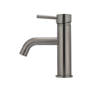 Meir Basin Taps Meir Round Basin Mixer with Curved Spout | Shadow