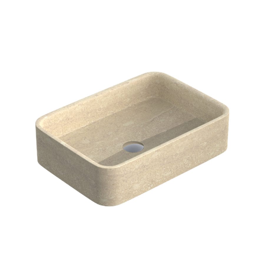 Stone Basin | Marmo Rectangle Vessel Basin | Travertine - The Kitchen Hub