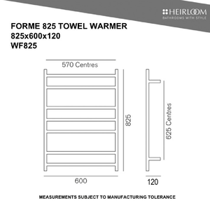 Heirloom Heated Towel Rail Heirloom Forme 825 Heated Towel Ladder | Polished Stainless