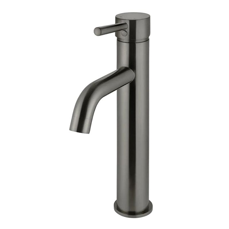 Meir Basin Taps Meir Round Tall Basin Mixer with Curved Spout | Shadow