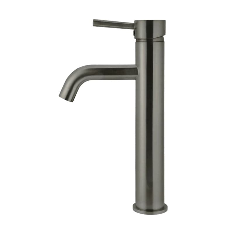 Meir Basin Taps Meir Round Tall Basin Mixer with Curved Spout | Shadow