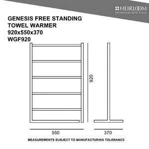 Heirloom Heated Towel Rail Heirloom Genesis Freestanding Heated Towel Ladder | Polished Stainless