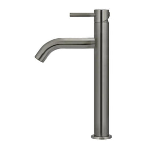 Meir Basin Taps Meir Round Piccola Tall Basin Mixer with Curved Spout | Shadow
