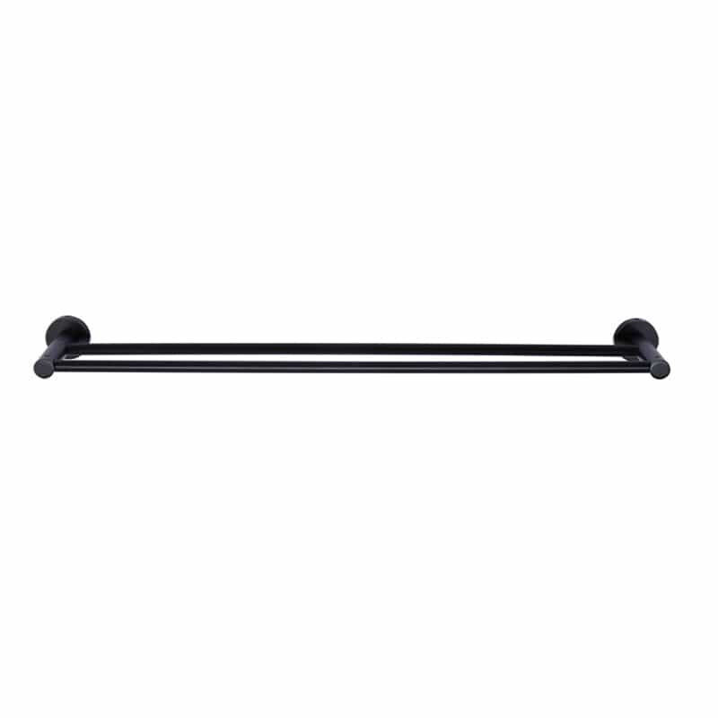 Meir Bathroom Accessories Meir Round Double Towel Rail 900mm | Matte Black