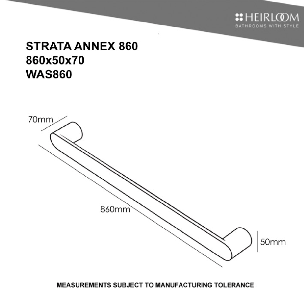 Heirloom Heated Towel Rail Heirloom Strata Annex 860 Heated Towel Rail | Polished Stainless