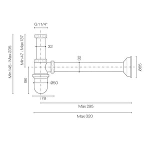 Plumbline Bathroom Accessories Nicolazzi Bottle Trap 32mm