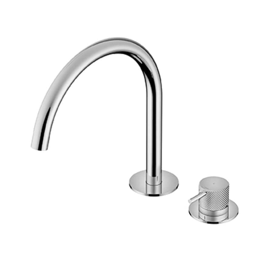 Plumbline Basin Taps Buddy X Round 2 Hole Basin Mixer Swivel Spout