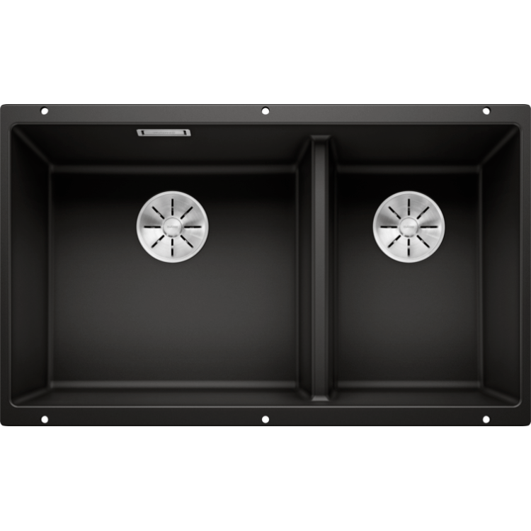 Blanco Kitchen Sinks - Granite Blanco Silgranit Subline 430/270-U Double Sink | Black