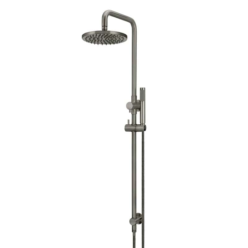 Meir Showers Meir Round Combination Shower Rail with 200mm Rose & Single Function Hand Shower | Shadow