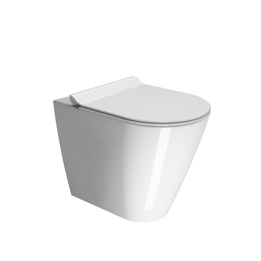 Plumbline Toilet Kube Rimless Floor Mount Toilet | Gloss White