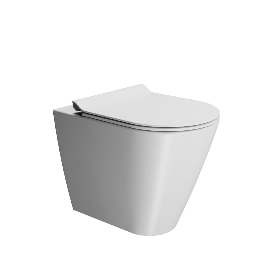 Plumbline Toilet Kube Rimless Floor Mount Toilet | Matte White