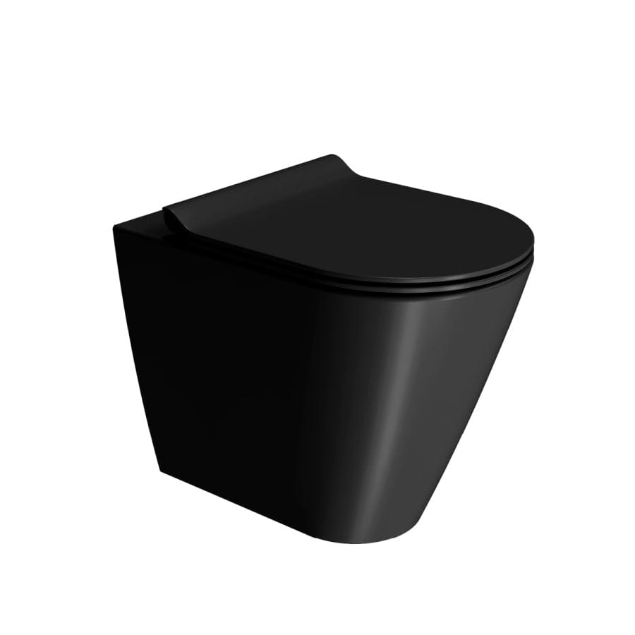 Plumbline Toilet Kube Rimless Floor Mount Toilet | Matte Black