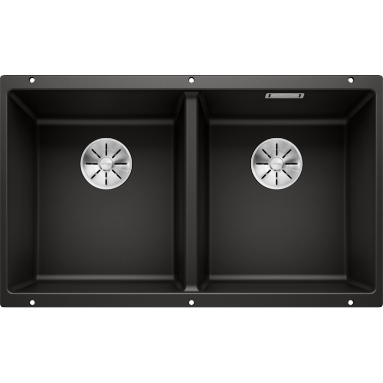 Blanco Kitchen Sinks - Granite Blanco Silgranit Subline 350/350-U Double Sink | Black