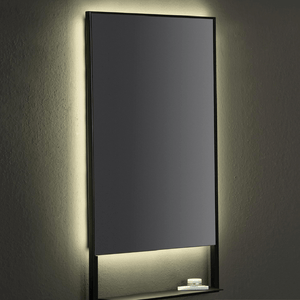 Progetto Mirrors Frame 500 Rectangle LED Mirror with Shelf | Black