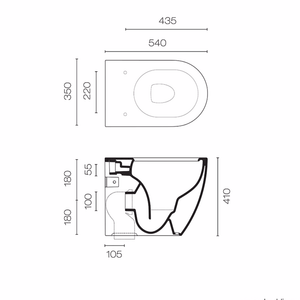 Plumbline Toilet Catalano Sfera 54 Rimless Floor Mount Toilet | Matte Cement