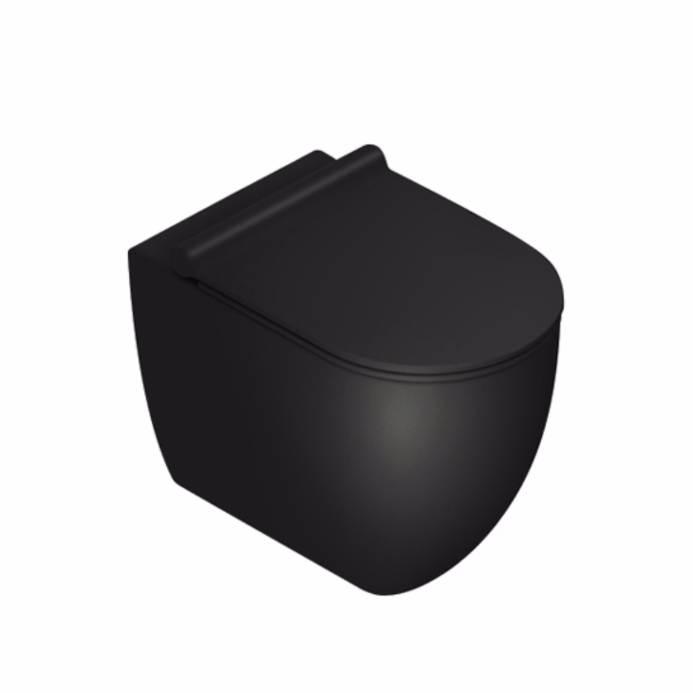 Plumbline Toilet Catalano Sfera 54 Rimless Floor Mount Toilet | Matte Black