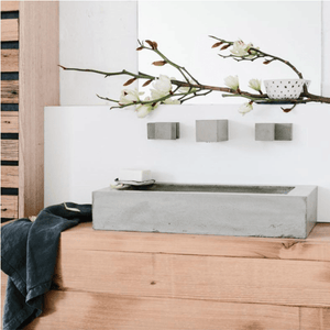 Wood Melbourne Bathroom tapware Wood Melbourne Bella Square Concrete Taps with Two-Piece Backplate
