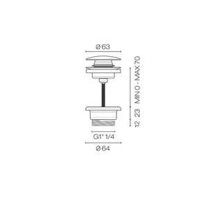 Plumbline Bathroom Accessories Oli 316 Pop Up Basin Waste 32mm