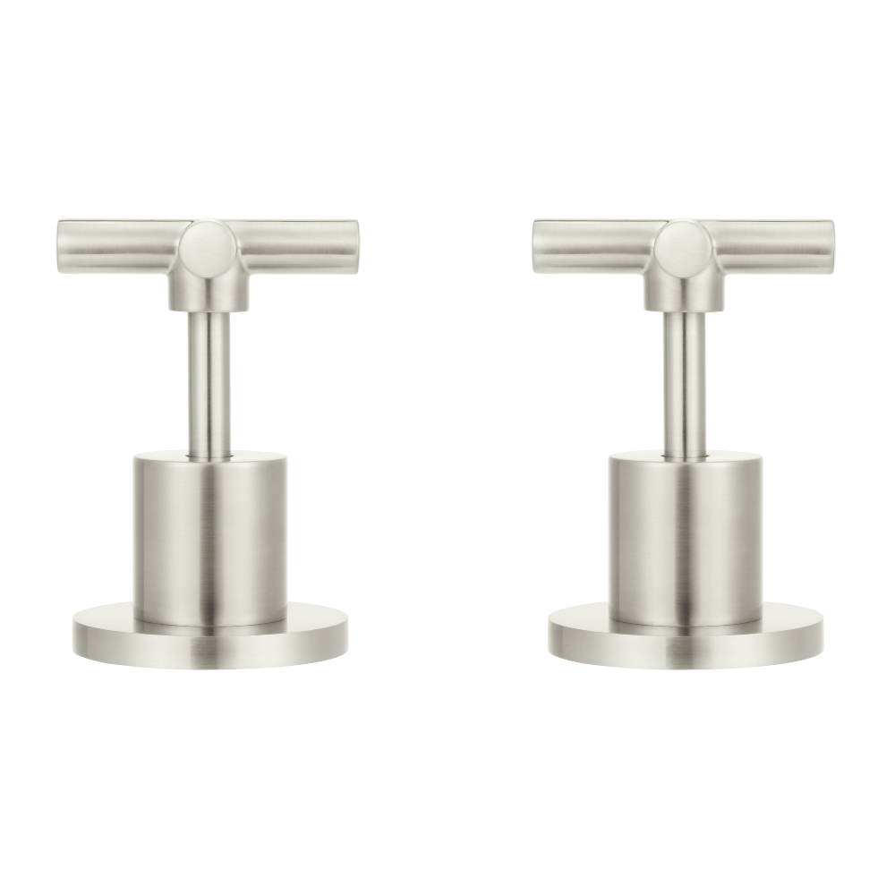 Meir Wall Mixers Meir Cross Handle Taps | Brushed Nickel