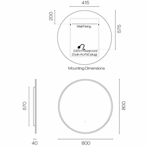 Progetto Mirrors Starlight 800 Round LED Mirror