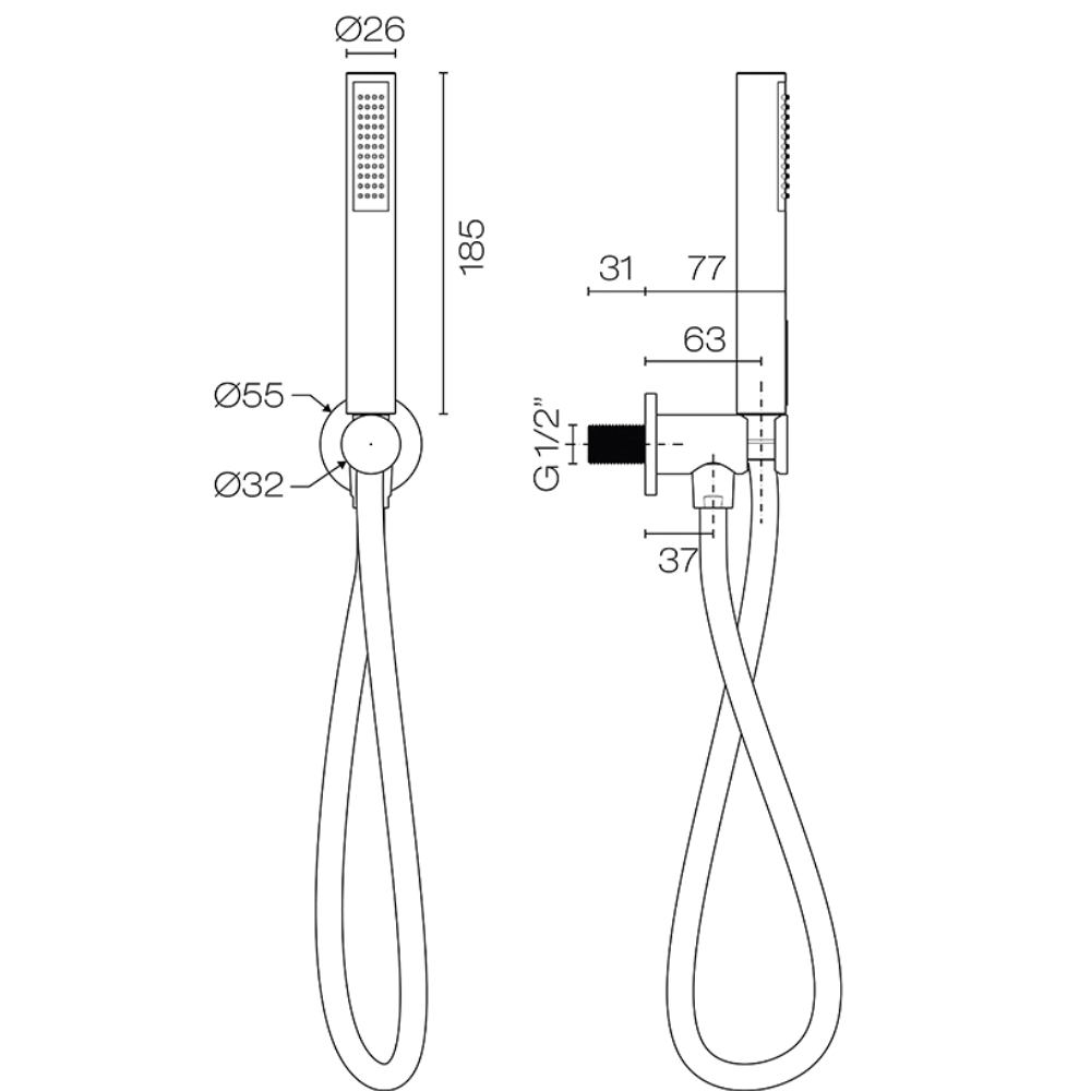 Plumbline Shower Oli 316 Wall Mount Shower Kit