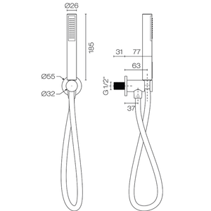 Plumbline Shower Oli 316 Wall Mount Shower Kit