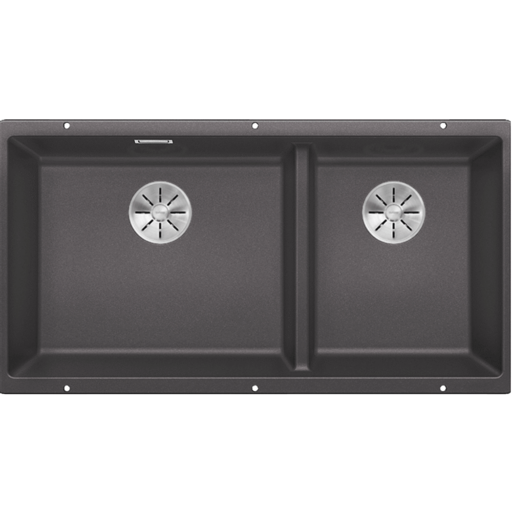 Blanco Kitchen Sinks - Granite Blanco Silgranit Subline 480/320-U Double Sink | Rock Grey